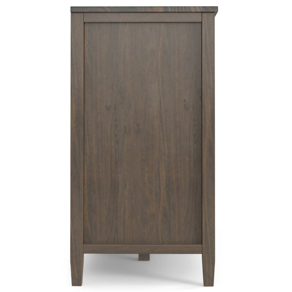 English Elm Ela Wide Storage Cabinet in Smoky Brown – Handcrafted Solid Wood, 3 Shaker Doors, Adjustable Shelves, 60" B136P158608