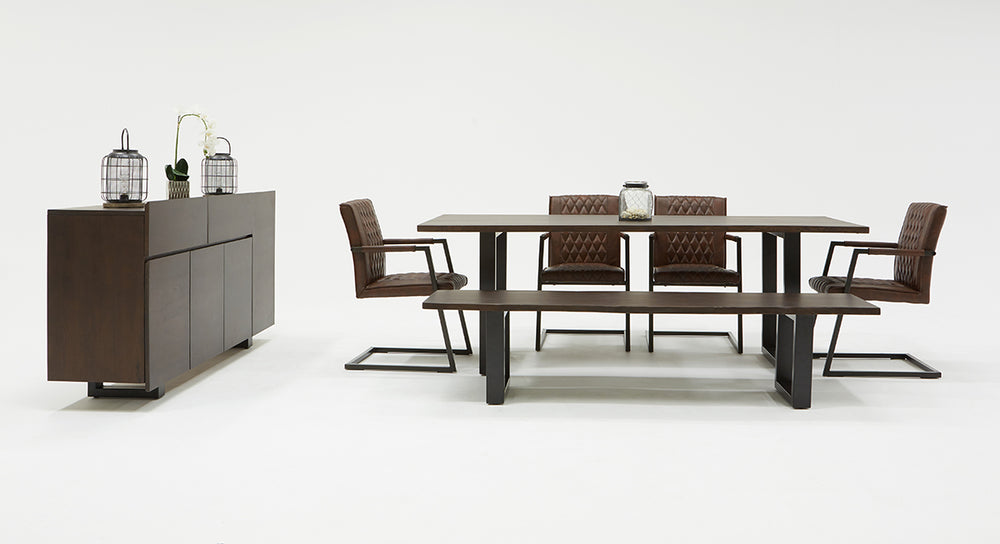 Vig Furniture Modrest Leon Modern Umber Wood Live Edge Dining Bench - Stylish, Durable, Perfect For Sociable Spaces Brown  Vgwh181190904