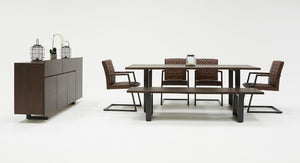 Vig Furniture Modrest Leon Modern Umber Wood Live Edge Dining Bench - Stylish, Durable, Perfect For Sociable Spaces Brown  Vgwh181190904