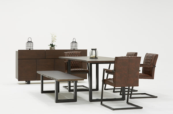 Vig Furniture Modrest Leon Modern Umber Wood Live Edge Dining Bench - Stylish, Durable, Perfect For Sociable Spaces Brown  Vgwh181190904