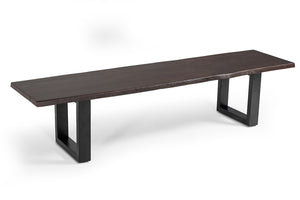 Vig Furniture Modrest Leon Modern Umber Wood Live Edge Dining Bench - Stylish, Durable, Perfect For Sociable Spaces Brown  Vgwh181190904