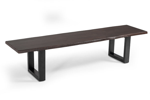 Vig Furniture Modrest Leon Modern Umber Wood Live Edge Dining Bench - Stylish, Durable, Perfect For Sociable Spaces Brown  Vgwh181190904