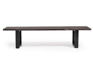 Vig Furniture Modrest Leon Modern Umber Wood Live Edge Dining Bench - Stylish, Durable, Perfect For Sociable Spaces Brown  Vgwh181190904