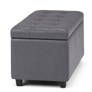 English Elm Cosmopolitan Storage Ottoman In Stone Grey - Stylish, Versatile Seating & Hidden Storage Solution B136P159772