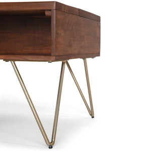 English Elm Hunter Lift Top Coffee Table In Umber Brown - Handcrafted Mango Wood With Industrial Flair & Storage B136P158730