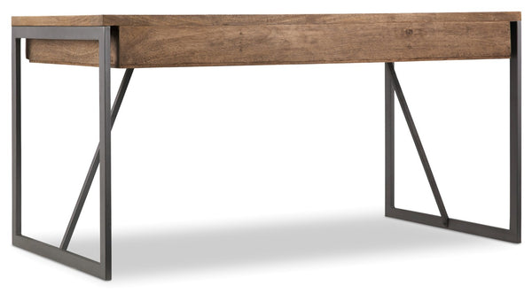 Hooker Furniture Writing Desk With Solid Mango Wood Top, Gray Metal Frame, 3 Drawers & Removable Insert For Organized Workspaces 5681-10458-MWD