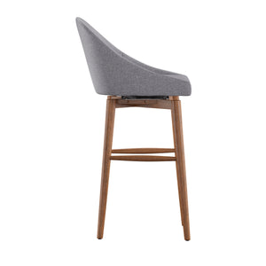 Homelegance By Top-Line Montague Mid-Century Wood Swivel Bar Height Stools (Set of 2) Grey Rubberwood