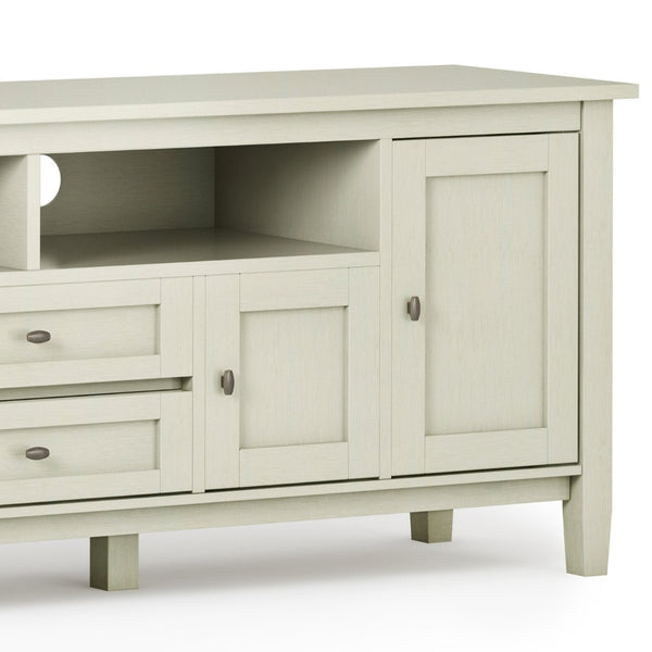 English Elm Warm Shaker 72" Tv Media Stand - Rustic Antique White With Ample Storage & Cable Management Solutions B136P159710-GIGA