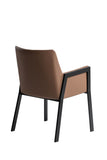 VIG Furniture Modrest Leshay - Modern Dark Camel Vegan Leather + Black Metal Dining Chair VGGAGA-6552CH-1-B19