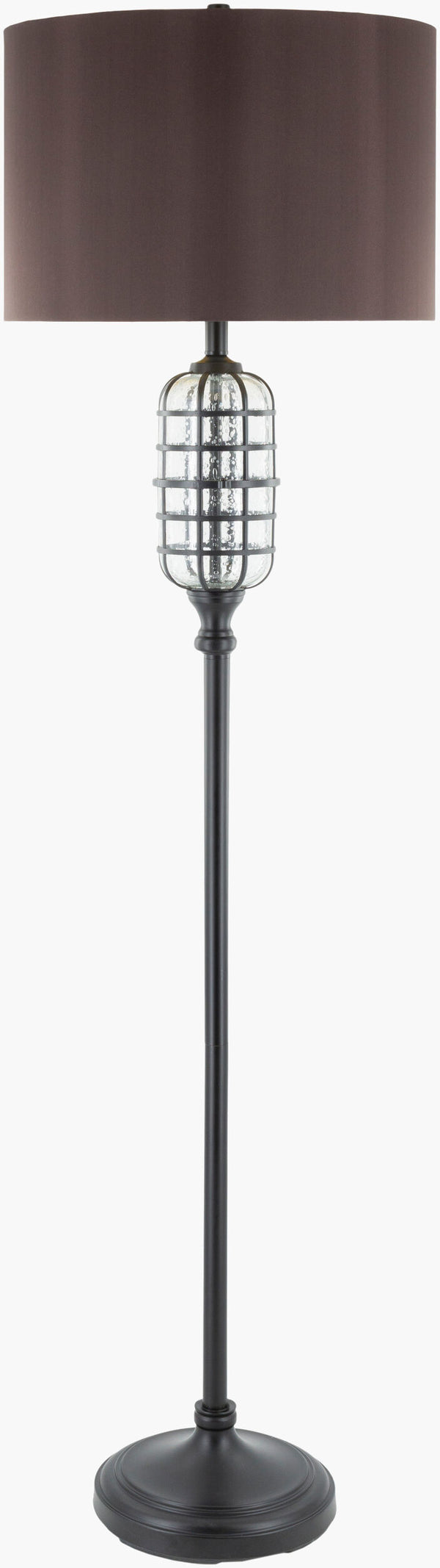 Surya Letty Modern 67" Accent Floor Lamp – Stylish, Handcrafted Design To Revitalize Your Home Decor Space Body, Black,Base, Black Iron,Iron,Polyester,Polyester,Iron Let-001