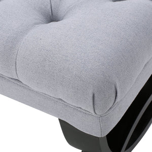 English Elm Hilton Tufted Upholstered Bench Ottoman with Diamond Stitching and Vintage Curved Legs 54743.00LGY