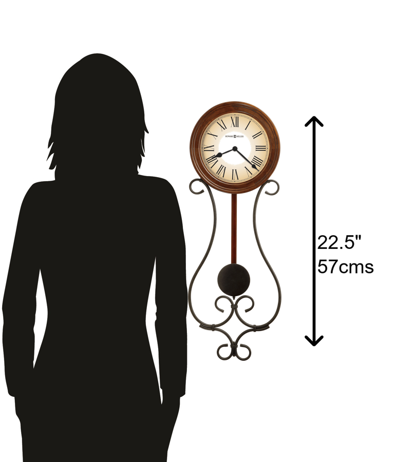 Hekman Furniture 625497 Kersen Antique Wall Clock - Classic Americana Cherry Finish With Wrought-iron Pendulum Style  Kersen Wall Clock 625497