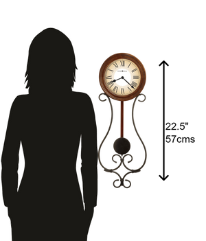 Hekman Furniture 625497 Kersen Antique Wall Clock - Classic Americana Cherry Finish With Wrought-iron Pendulum Style  Kersen Wall Clock 625497