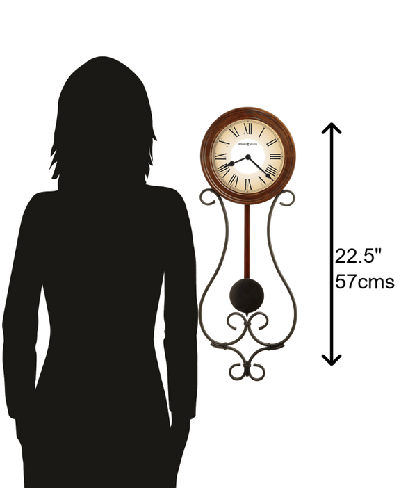 Hekman Furniture 625497 Kersen Antique Wall Clock - Classic Americana Cherry Finish With Wrought-iron Pendulum Style  Kersen Wall Clock 625497