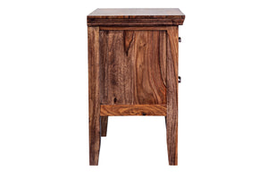 Porter Designs Porter Sonora Solid Sheesham Wood Nightstand With Rustic Gold Hardware For Timeless Bedside Storage Brown Wood 04-196-04-9740