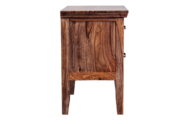 Porter Designs Porter Sonora Solid Sheesham Wood Nightstand With Rustic Gold Hardware For Timeless Bedside Storage Brown Wood 04-196-04-9740