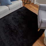 Feizy Rugs Indochine Plush Hand-tufted Polyester Shag Rug - Luxurious High Pile For Contemporary Spaces Black Polyester 4944550fblk000n95