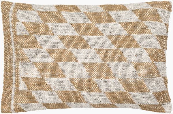 Surya Lewis 14"X22" Lumbar Pillow - Modern Woven Design For Timeless Decor Charm & Durability, India-made Medium Brown Viscose,Modal,Cotton Lew001-1422