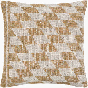 Surya Lewis 22" Accent Pillow - Chic Modern Design, Durable Construction, Stylish Home Decor Essential Medium Brown Viscose,Modal,Cotton Lew001-2222