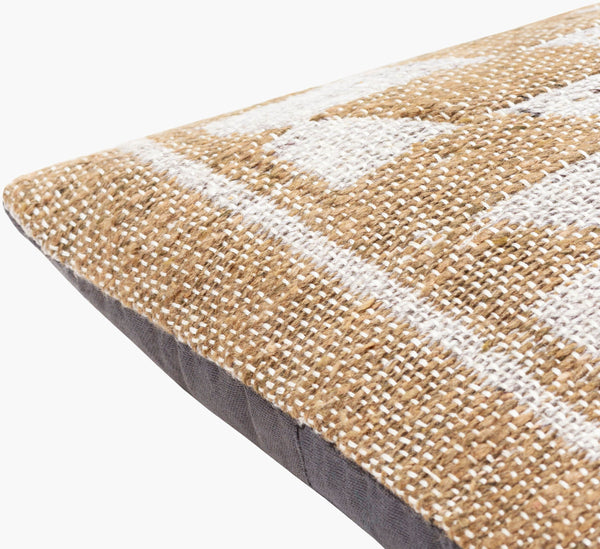 Surya Lewis 14"X22" Lumbar Pillow - Modern Woven Design For Timeless Decor Charm & Durability, India-made Medium Brown Viscose,Modal,Cotton Lew001-1422