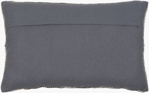 Surya Lewis 14"X22" Lumbar Pillow - Modern Woven Design For Timeless Decor Charm & Durability, India-made Medium Gray Viscose,Modal,Cotton Lew002-1422