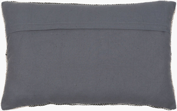 Surya Lewis 14"X22" Lumbar Pillow - Modern Woven Design For Timeless Decor Charm & Durability, India-made Medium Gray Viscose,Modal,Cotton Lew002-1422