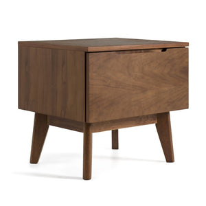 VIG Furniture Lewis Mid-Century Nightstand In Rich Walnut Veneer With Tapered Legs, Deep Drawer & Durable Top VGMABR-36-NS