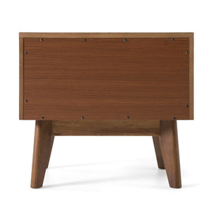 VIG Furniture Lewis Mid-Century Nightstand In Rich Walnut Veneer With Tapered Legs, Deep Drawer & Durable Top VGMABR-36-NS