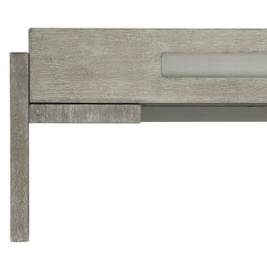 Bernhardt Bernhardt Foundations Cocktail Table With Two-Tone Cerused Acacia, Brushed Steel Accents, Soft-Close Drawers And Rustic Modern Flair Dark Shale; Light Shale 54"W x 32"D x 17.25"H 306021