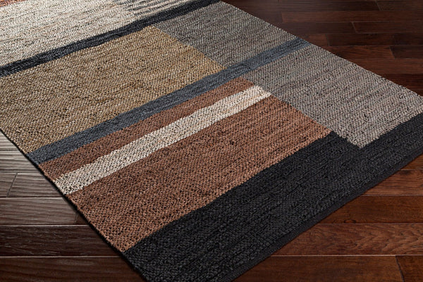 Livabliss Lexington Handwoven Cotton Leather Flatweave Area Rug for Rustic Farmhouse Living Rooms Brown, Light Be 2'6" x 8' LEX2300-268