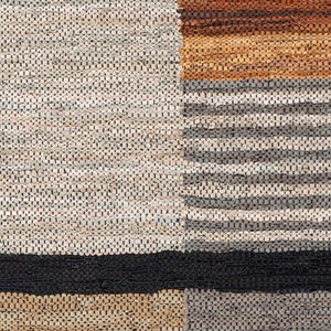 Livabliss Lexington Handwoven Cotton Leather Flatweave Area Rug for Rustic Farmhouse Living Rooms Brown, Light Be 2'6" x 8' LEX2300-268