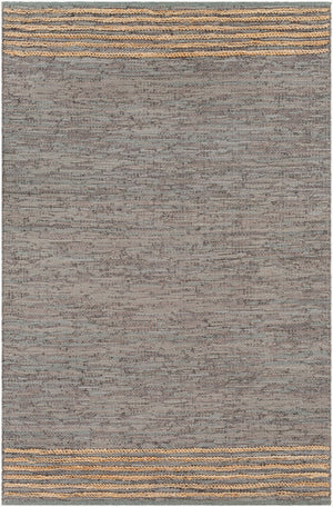 Surya Lexington 2' X 3' Handmade Rug - Elegant Global Design, Durable Leather & Cotton, Perfect For Any Room! Medium Gray Leather,Jute,Cotton Lex2305-576