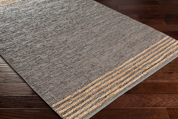 Surya Lexington 2' X 3' Handmade Rug - Elegant Global Design, Durable Leather & Cotton, Perfect For Any Room! Medium Gray Leather,Jute,Cotton Lex2305-576