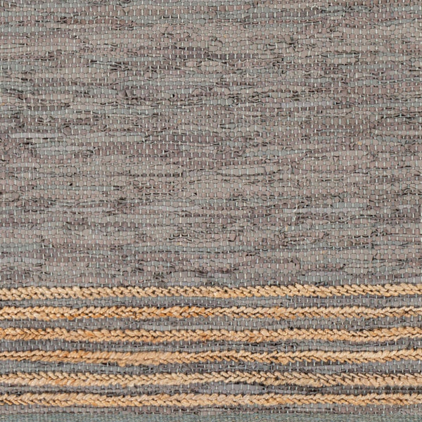 Surya Lexington 2' X 3' Handmade Rug - Elegant Global Design, Durable Leather & Cotton, Perfect For Any Room! Medium Gray Leather,Jute,Cotton Lex2305-576