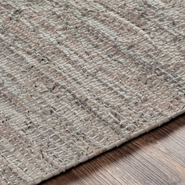 Surya Lexington 2' X 3' Handmade Rug - Elegant Global Design, Durable Leather & Cotton, Perfect For Any Room! Medium Gray Leather,Jute,Cotton Lex2305-576