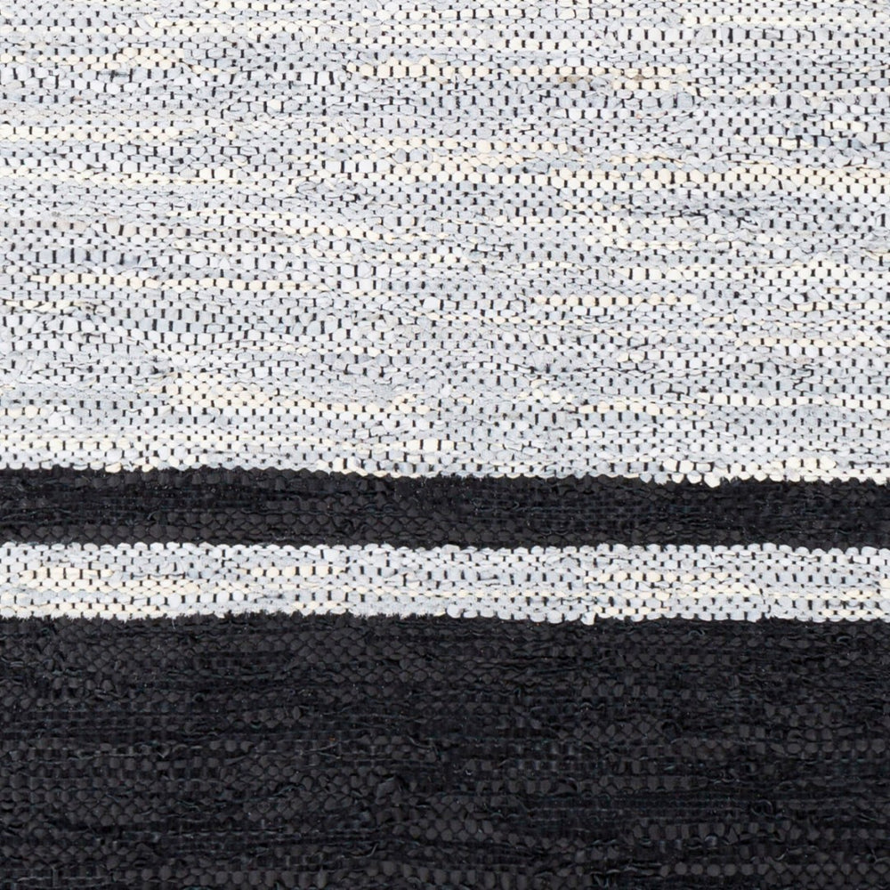 Surya Lexington 2' X 3' Handmade Rug - Elegant Global Design, Durable Leather & Cotton, Perfect For Any Room! Black Leather,Cotton Lex2307-23