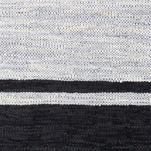Surya Lexington 2' X 3' Handmade Rug - Elegant Global Design, Durable Leather & Cotton, Perfect For Any Room! Black Leather,Cotton Lex2307-23