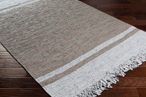 Surya Lexington 2' X 3' Handmade Rug - Elegant Global Design, Durable Leather & Cotton, Perfect For Any Room! Dark Brown Leather,Cotton Lex2309-23