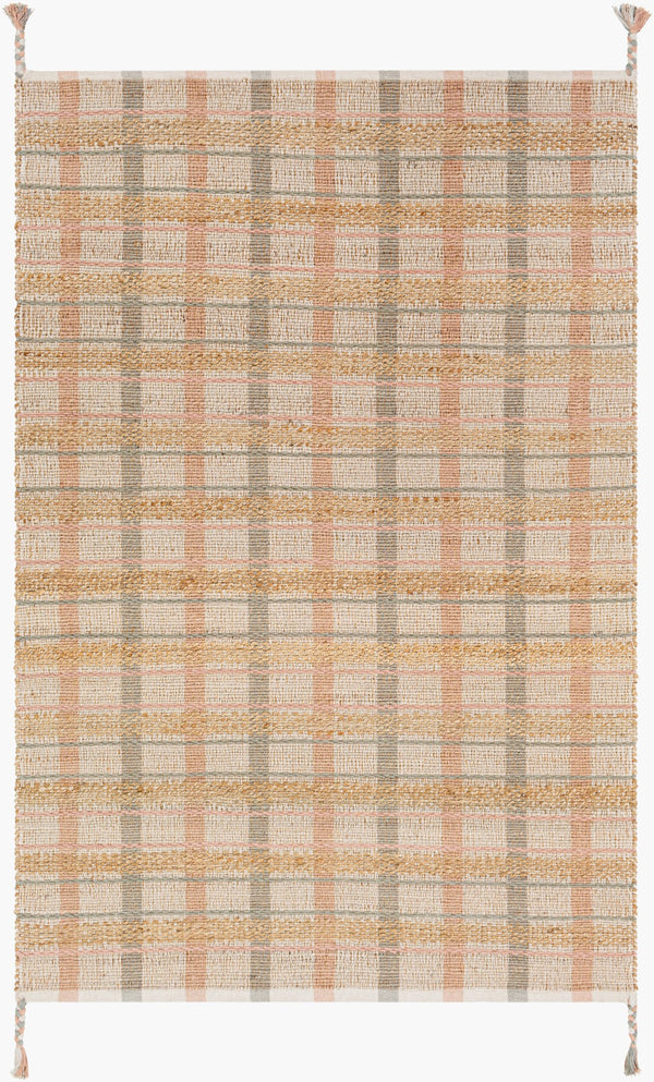 Surya Lexington 2' X 3' Handmade Rug - Elegant Global Design, Durable Leather & Cotton, Perfect For Any Room! Light Beige Jute,Cotton Lex2313-23