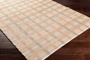 Surya Lexington 2' X 3' Handmade Rug - Elegant Global Design, Durable Leather & Cotton, Perfect For Any Room! Light Beige Jute,Cotton Lex2313-23