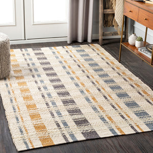 Surya Lexington 2' X 3' Handmade Rug - Elegant Global Design, Durable Leather & Cotton, Perfect For Any Room! Light Beige Jute,Cotton Lex2314-576