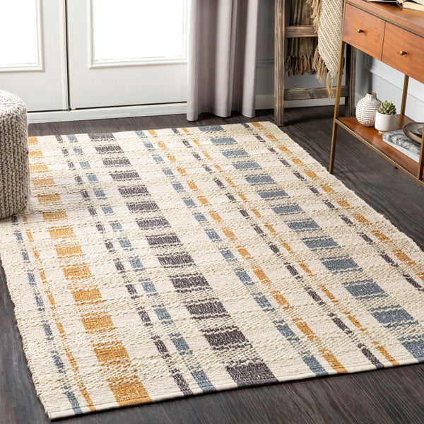 Surya Lexington 2' X 3' Handmade Rug - Elegant Global Design, Durable Leather & Cotton, Perfect For Any Room! Light Beige Jute,Cotton Lex2314-576