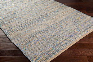 Surya Lexington 2' X 3' Handmade Rug - Elegant Global Design, Durable Leather & Cotton, Perfect For Any Room! Blue Jute,Cotton Lex2315-23