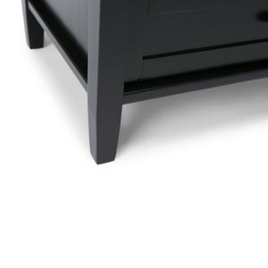 English Elm Warm Shaker Tv Media Stand - Handcrafted Solid Wood In Rich Black With Storage & Cord Management B136P159718-GIGA