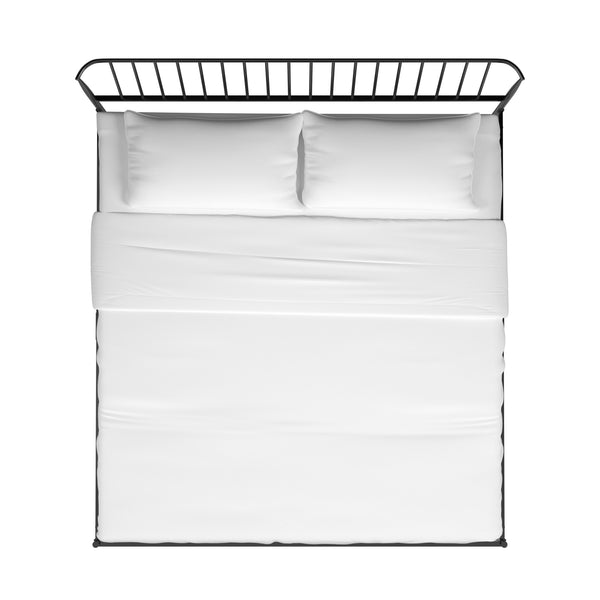 Homelegance By Top-Line Dante Metal Platform Bed with Curved Metal Headboard Black Metal