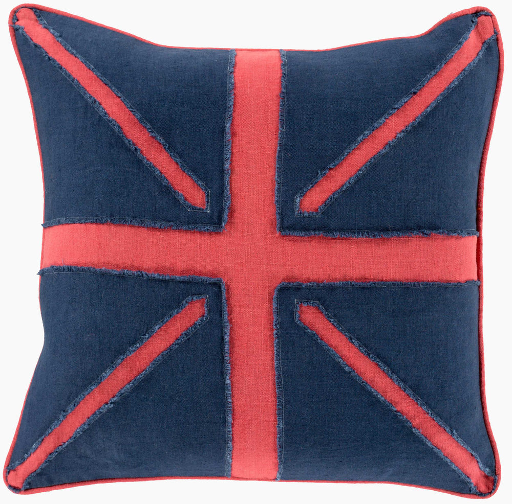 Surya Linen Flag Lf-001 18"L X 18"W Accent Pillow - Stylish, Modern Design To Revitalize Your Decor Space! Rose Linen Lf002-1818d