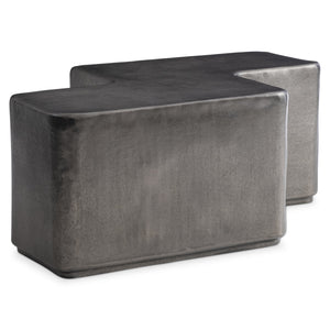 Bernhardt Bernhardt Juri Cocktail Table In Graphite Cast Aluminum — Sculptural Modular Centerpiece, Outdoor-Ready 347407