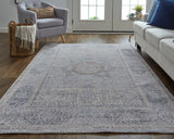 Feizy Rugs Francisco Polyester/Polypropylene Machine Made Moroccan Rug Gray/Ivory 10' x 13'