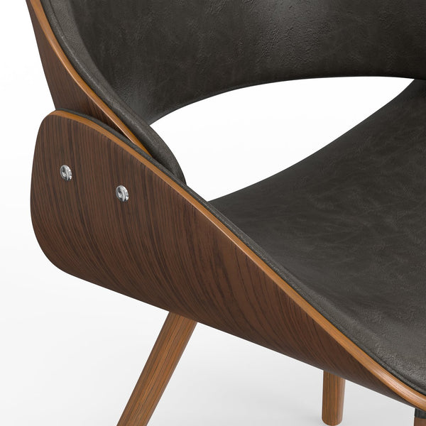 English Elm Malden Bentwood Dining Chair - Vintage Brown Vegan Leather, Stylish Comfort For Home & Office B136P158903