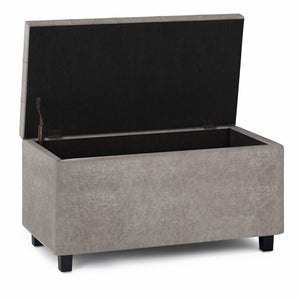 English Elm Cosmopolitan Storage Ottoman - Distressed Grey Taupe Faux Leather, Stylish Storage & Seating Solution B136P159771